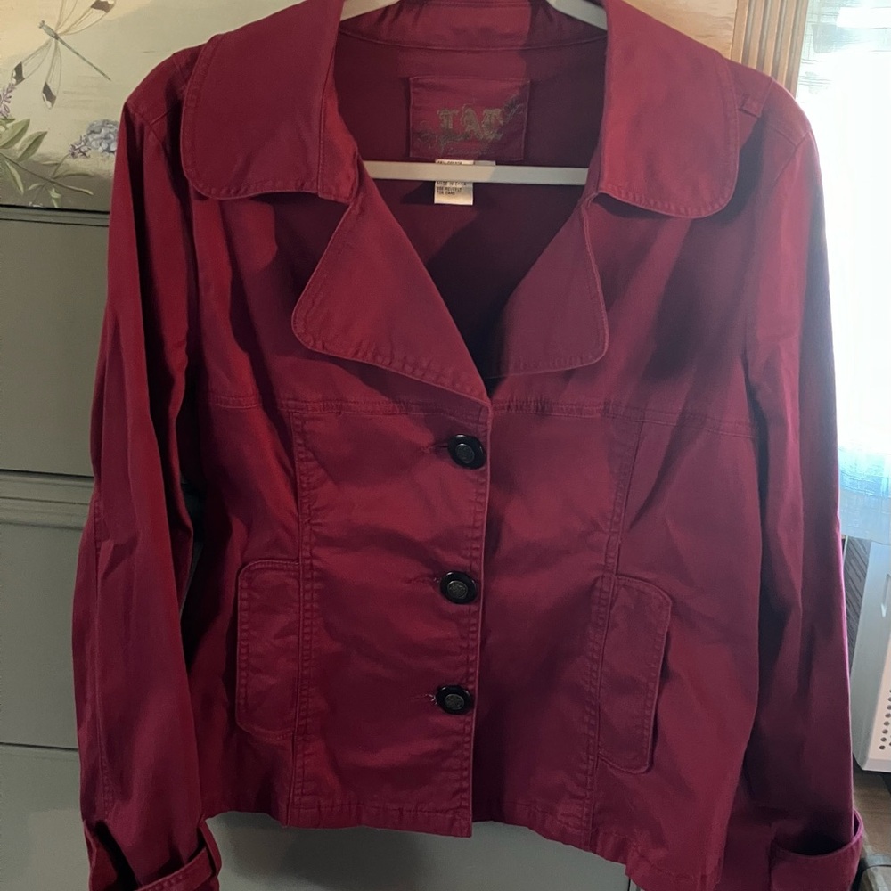 Live a little Red Button-Up Jacket